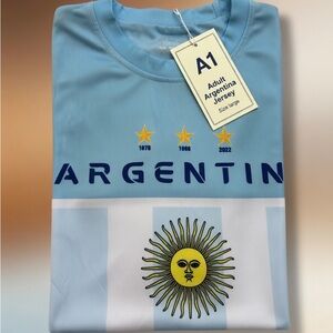 A11,NWOT Argentina Theme Adult Jersey, Size Large
